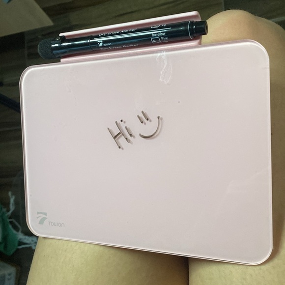 🦋Baby pink dry erase board with attached marker holder! - Picture 2 of 5